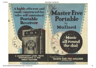 Mullard-Master 5 ;Portable-1928.Radio preview